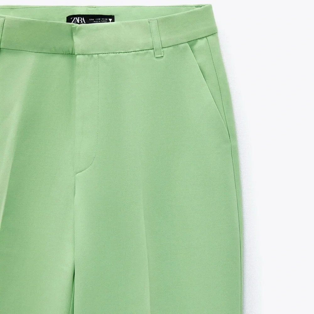 Zara Mint Green Straight Leg Pants Size XS New With Tags - Picture 6 of 8